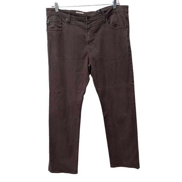 AG Adriano Goldschmied 5 Pocket The Protoge Straight Leg Brown Pants Size 40X34 - Picture 1 of 12
